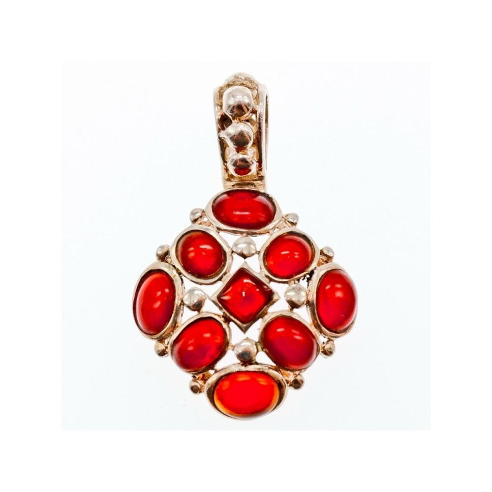925 Sterling Silver Carnelian Pendant